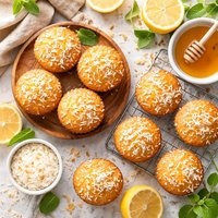 Coconut Lemon Syrup Muffins