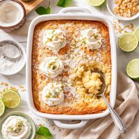 Coconut Lime Pudding Cake