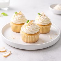 Coconut Milk Cupcakes with Coconut Cream Cheese Frosting and Fre
