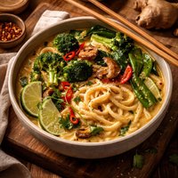 Coconut Milk Noodles with Asian Veggies