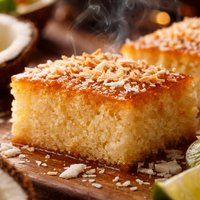 Coconut Semolina Syrup Cake