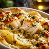 Cod Leek Potato Gratin
