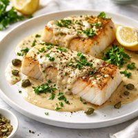 Cod with Mustard Cream Sauce