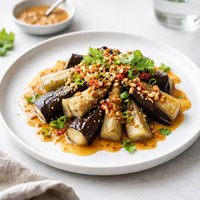 Cold Eggplant with Spicy Asian Peanut Dressing
