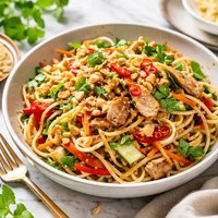 Cold Noodle Salad with Spicy Peanut Sauce