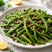 Cold String Green Bean Salad with Pine Nuts and Currants
