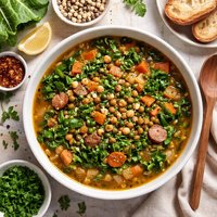 Collard Green and Black Eyed Pea Soup