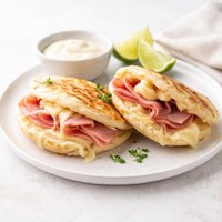 Colombian Arepas with Ham and Cheese