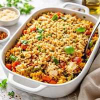 Colorful Pasta Bake with Yes Rice Krispies
