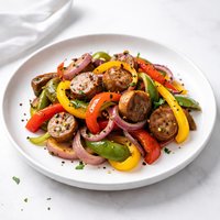 Colorful Sausage Peppers and Onions Medley