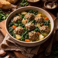 Comfort Soup Spinach Meatballs