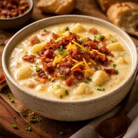 Comforting Cream Cheese Potato Soup with Bacon or Ham