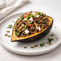 Comprehensively Stuffed Squash a Moosewood Recipe
