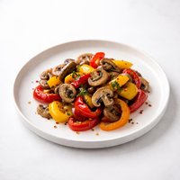 Cooked Bell Peppers Mushrooms