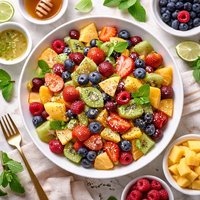 Cool Fruit Salad with Light Sauce