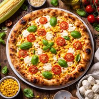 Corn and Mozzarella Pizza