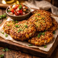 Corn and Potato Pancakes with Salsa