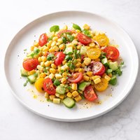 Corn Cucumber and Tomato Toss