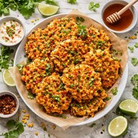 Corn Fritters and Maple Syrup