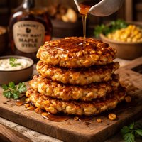 Corn Fritters with Vermont Maple Syrup