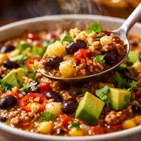 Corn Hominy and Black Bean Taco Soup