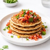 Corn Jalapeno Pancakes with Tomato Salsa