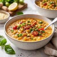 Corn Tomato and Basil Chowder