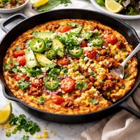 Corn Tomato and Soyrizo Frittata