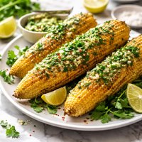 Corn with Garlic Cilantro Butter
