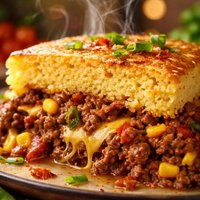 Cornbread Hamburger Pie