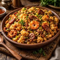 Cornbread Stuffing W Shrimp Andouille Cajun Creole Zwt 9