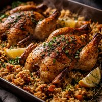 Cornish Game Hens and Rice Bake