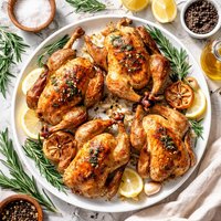 Cornish Game Hens with Garlic Rosemary