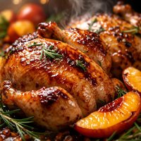 Cornish Game Hens with Peach Glaze