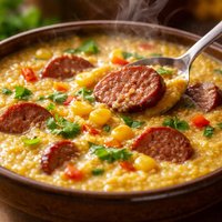 Cornmeal and Sausage Soup Sopa De Fub