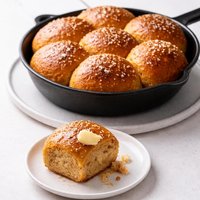 Cornmeal Molasses Skillet Rolls