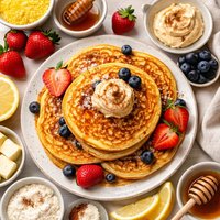 Cornmeal Pancakes with Honey Cinnamon Butter