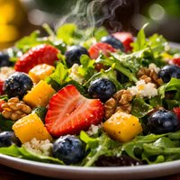 Cote D Azur Fruit and Greens Salad with Honey Lemon Dressing