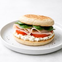 Cottage Cheese and Turkey English Muffin