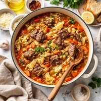 Country Bean Beef and Cabbage Soup