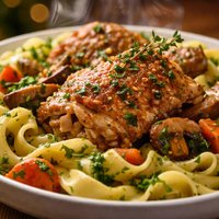 Country French Chicken with Herb and Butter Noodles