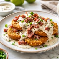 Country Ham Fried Green Tomatoes W Cream Gravy