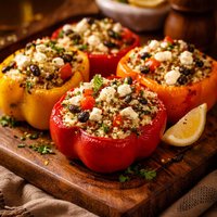 Couscous and Feta Stuffed Bell Peppers