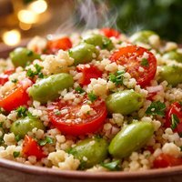 Couscous Lima Bean and Tomato Salad