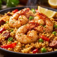 Couscous Paella with Shrimp