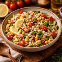 Couscous Salad with Chickpeas and Tomatoes
