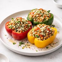 Couscous Stuffed Bell Peppers for the Barbecue Vegetarian