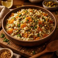 Couscous with Dried Apricots and Pistachios Vegan