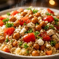 Couscous with Feta Chickpeas and Tomato