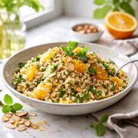 Couscous with Ginger Orange Almond Herbs